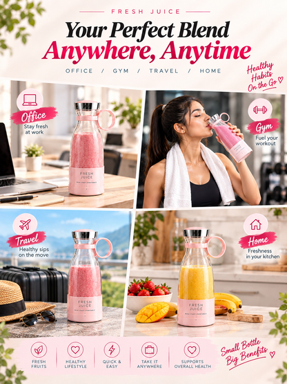 Juicer Blender Bottle – USB Rechargeable Smoothie Maker