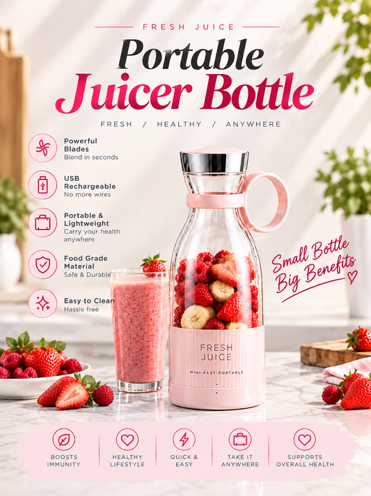 Juicer Blender Bottle – USB Rechargeable Smoothie Maker